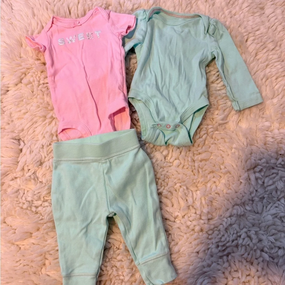 Pink and Green baby newborn Set